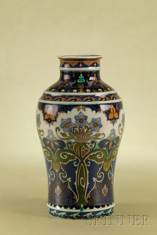 Appraisal: Rozenburg Hand Painted Earthenware High Shouldered Baluster Vase Holland early