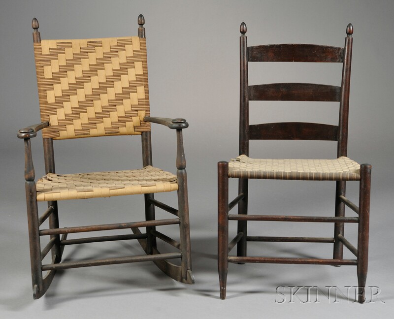 Appraisal: Shaker Production Armed Rocker and a Production Side Chair Mt