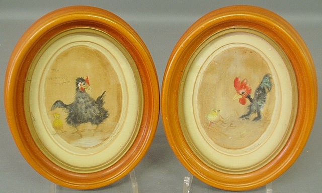 Appraisal: - Austrian Ben American - two framed and matted oval