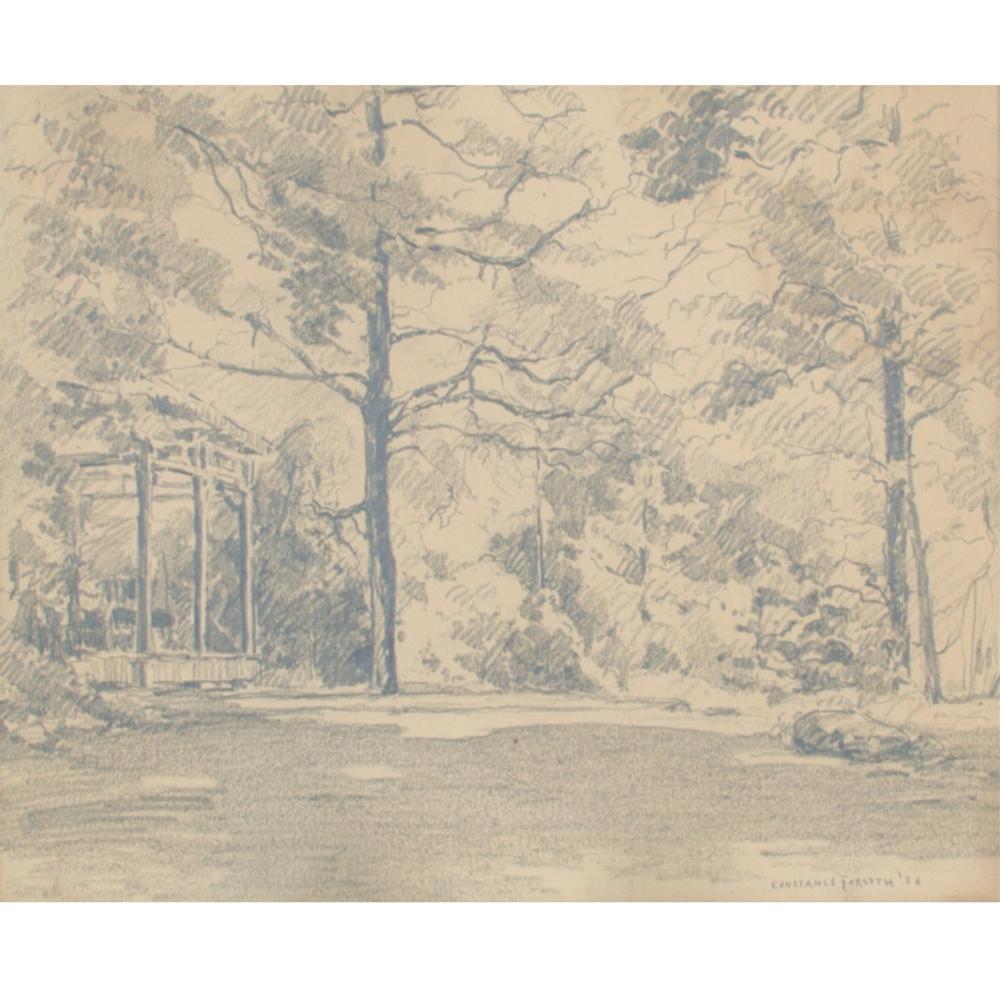 Appraisal: CONSTANCE FORSYTH AMERICAN - BACK PORCH IN THE WOODS GRAPHITE