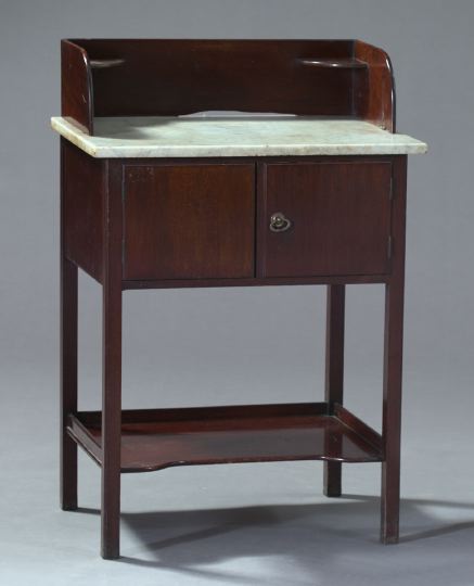 Appraisal: George III Mahogany and Marble-Top Washstand early th century the