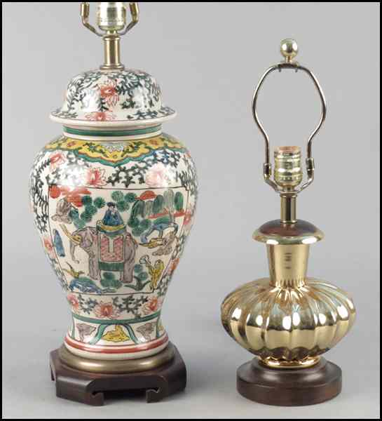 Appraisal: FREDERICK COOPER COVERED URN FITTED AS A TABLE LAMP Together