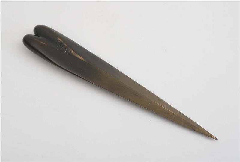 Appraisal: DOUG EDGE b STILETTO HEART Bronze inscribed with the artist's