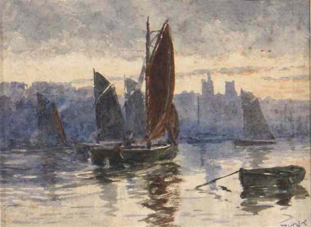 Appraisal: WILLIAM EDWIN ARNOLD TAMBLYN - Fishing boats signed with initials