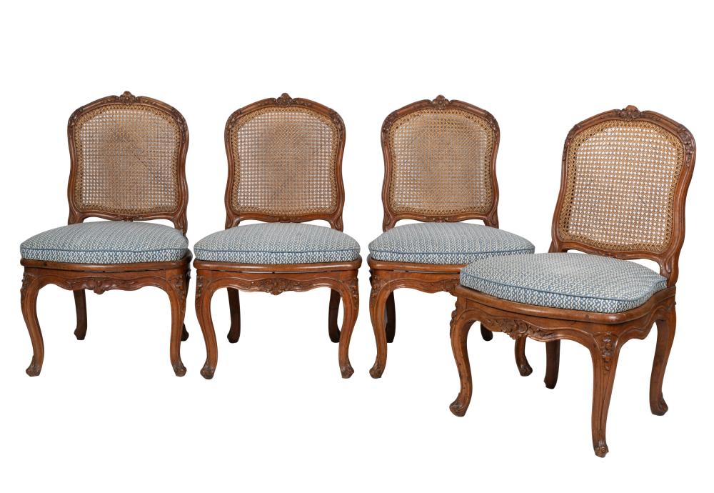 Appraisal: FOUR LOUIS XV-STYLE CHAIRSeach stamped 'L Cresson' to rear seat