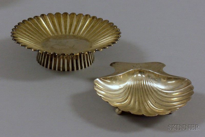 Appraisal: Two Tiffany Co Footed Sterling Silver Candy Dishes one shell-form