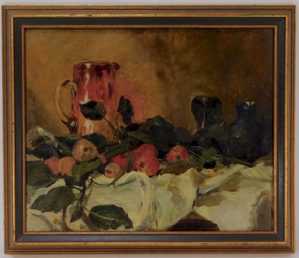 Appraisal: Charles Stetson Barbizon Fruit Still Life Painting Charles Walter Stetson