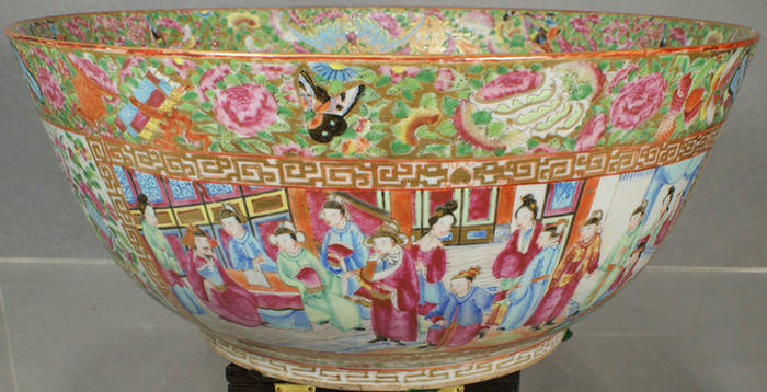 Appraisal: Chinese Export porcelain Mandarin punch bowl - d minor wear