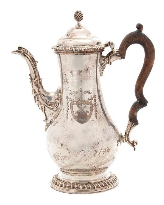 Appraisal: A George III Silver Coffee Pot Benjamin Gignac London having