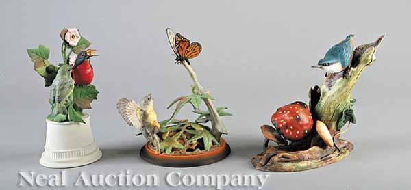 Appraisal: Three Boehm Porcelain Figures comprising a Fledgling Canada Warbler figure