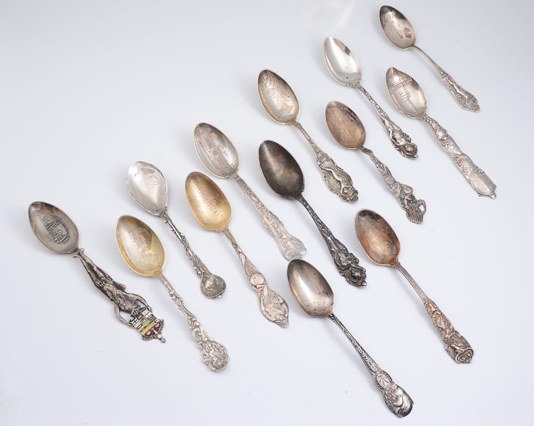 Appraisal: COLLECTION OF FIGURAL STERLING SOUVENIR SPOONS pieces to total to