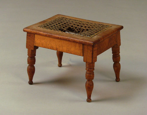 Appraisal: Sheraton birdseye maple stool th c h w d