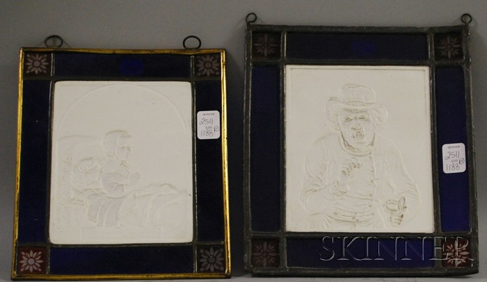 Appraisal: Two KPM Porcelain Lithophane Panels depicting a child saying bedtime