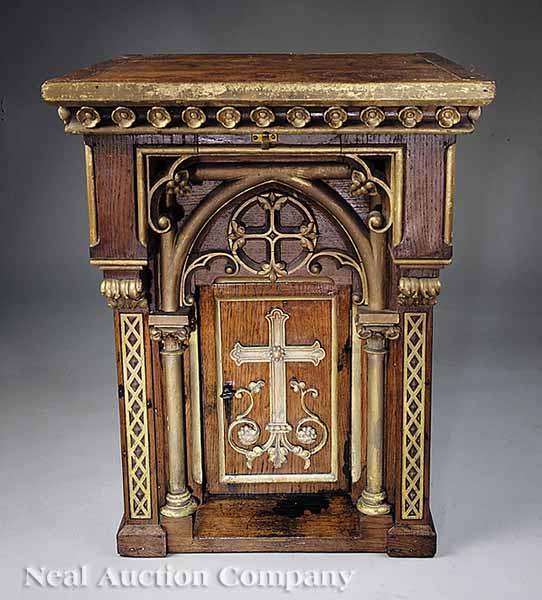 Appraisal: An Antique Continental Carved Oak and Gilt Tabernacle late th