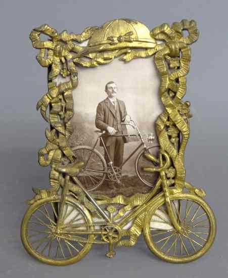 Appraisal: c 's Photograph cabinet card easel Front wheel damaged ''