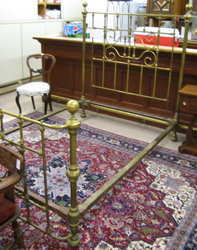 Appraisal: LATE VICTORIAN BRASS BED American c full double size of