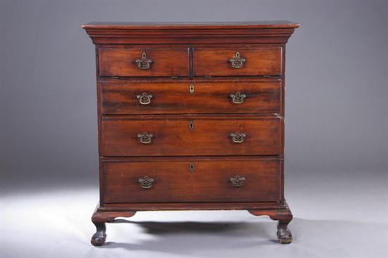 Appraisal: AMERICAN CHIPPENDALE CHEST OF DRAWERS mid- th century modified Molded-edge