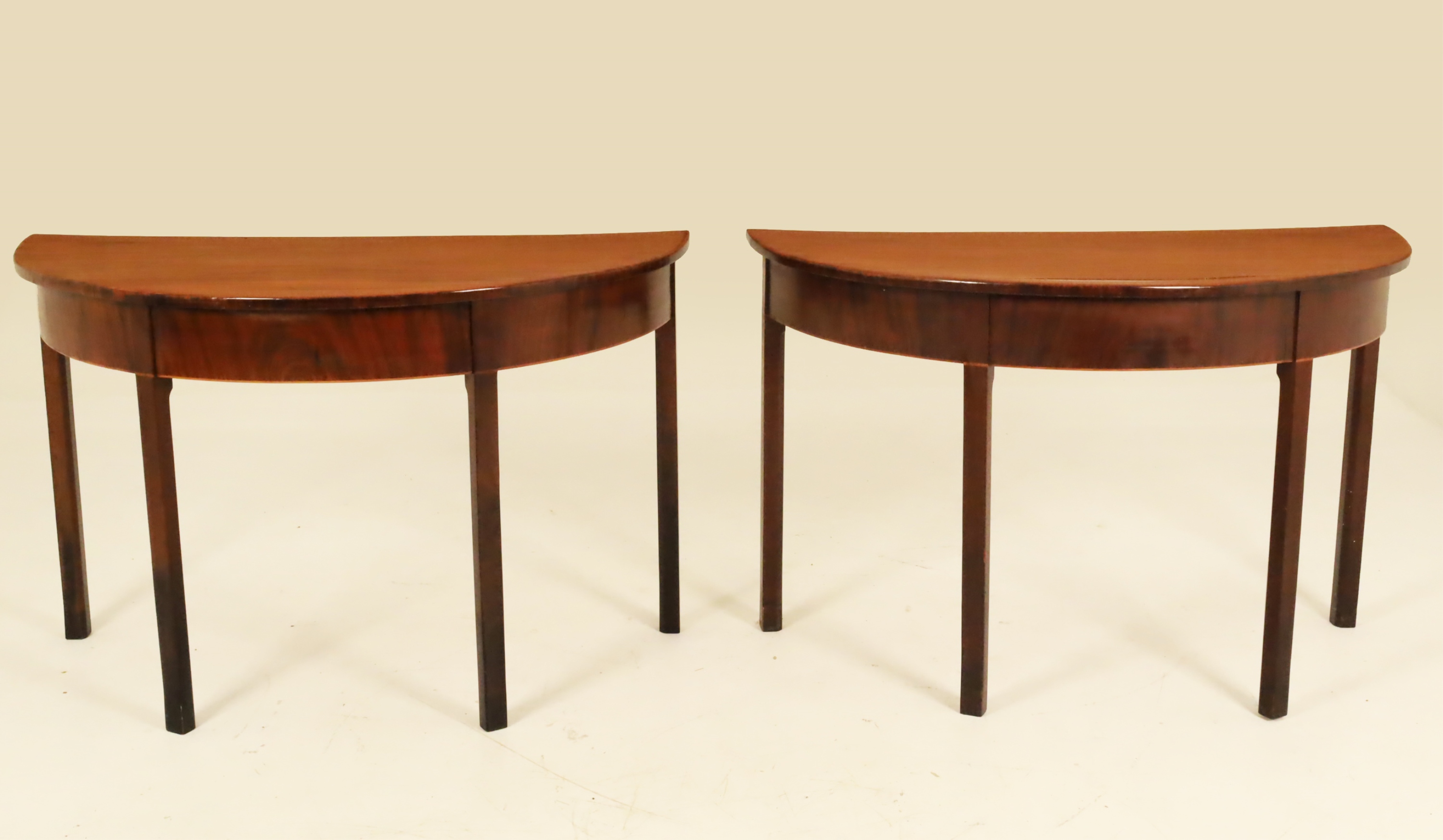 Appraisal: PR OF LATE GEORGIAN MAHOGANY CONSOLE TABLES Pair of late