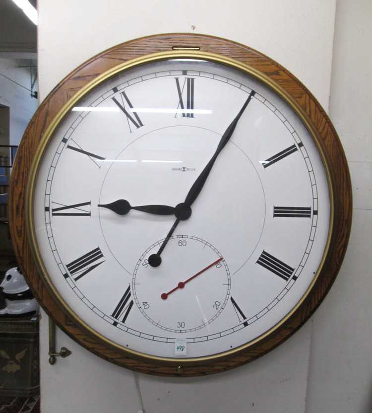 Appraisal: LARGE ROUND GALLERY WALL CLOCK Howard Miller Clock Co Galleria