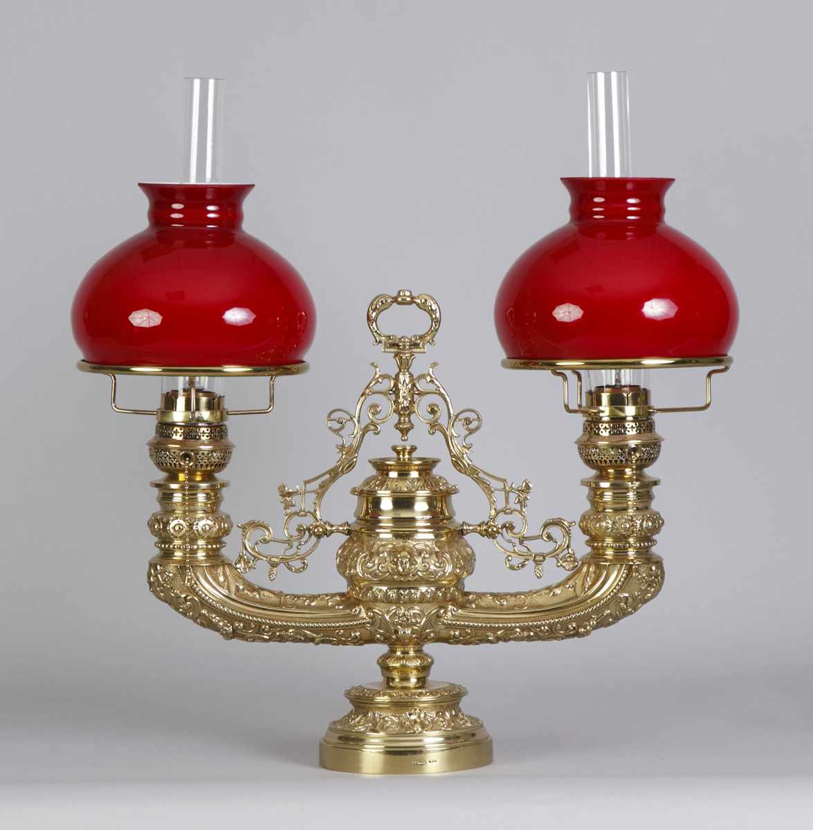 Appraisal: Stamped Tiffany Co Double Harvard Student Lamp Has been electrified