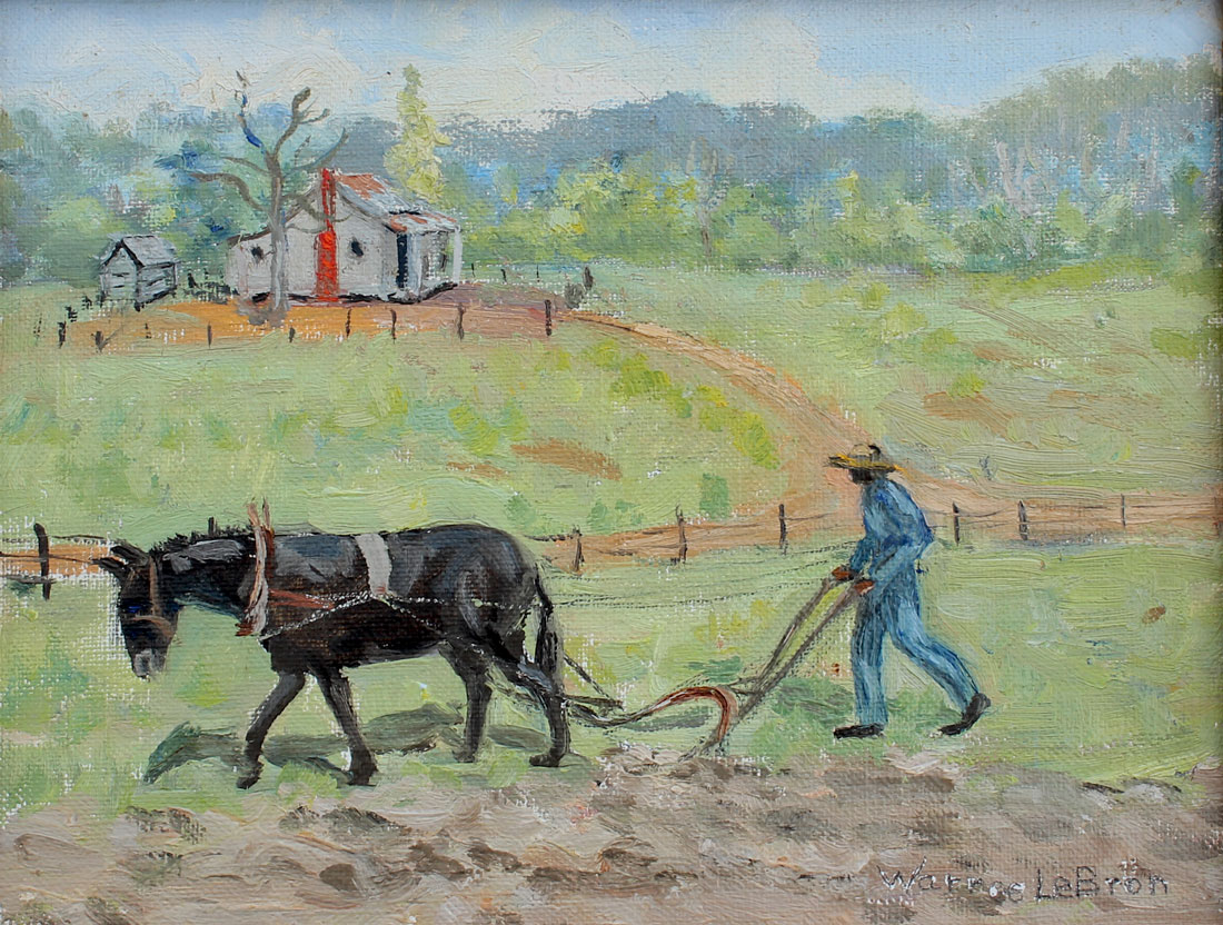 Appraisal: LEBRON Warree American - ''African American Plowing a Southern Field''