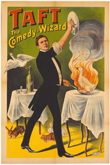 Appraisal: TAFT Albert SACHSE - Taft The Comedy-Wizard Color lithograph linen-backed