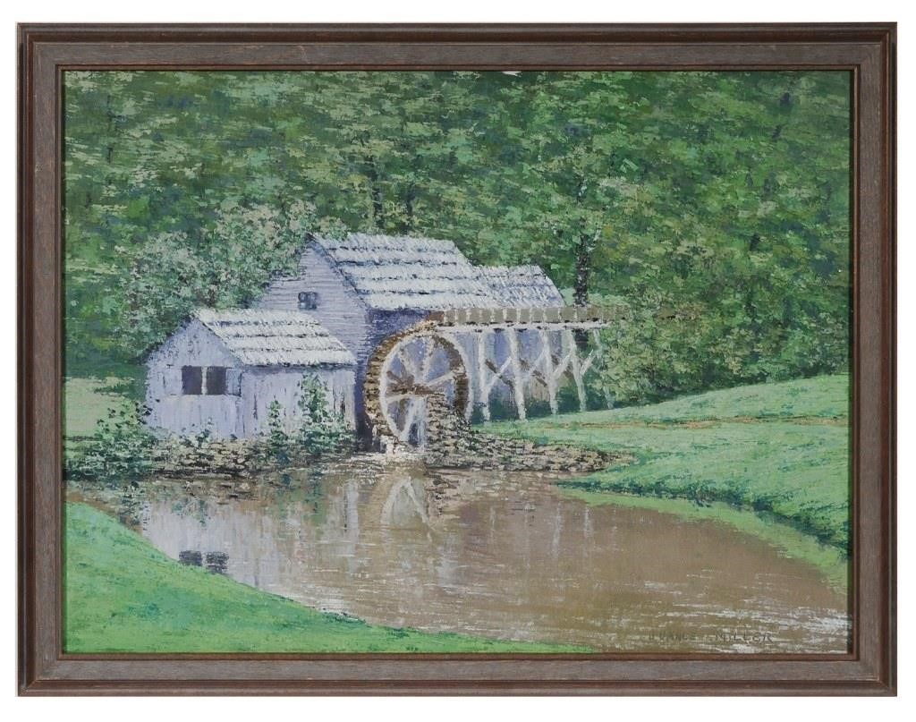 Appraisal: Impressionist landscape painting of a mill by Vance Miller American