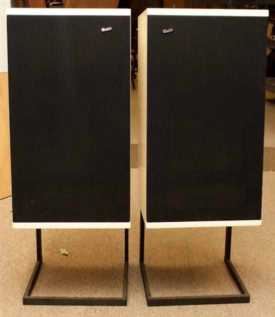 Appraisal: B W Electronics pair of speakers with stands Estimate -