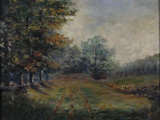 Appraisal: Unsigned x Oil on Canvas Depicting Early Autumn Meadow well