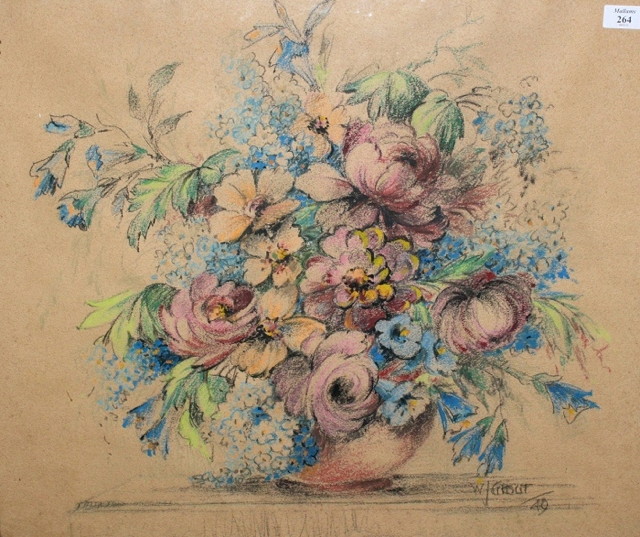 Appraisal: TH CENTURY SCHOOLStill life of vase of flowers indistinctly signed