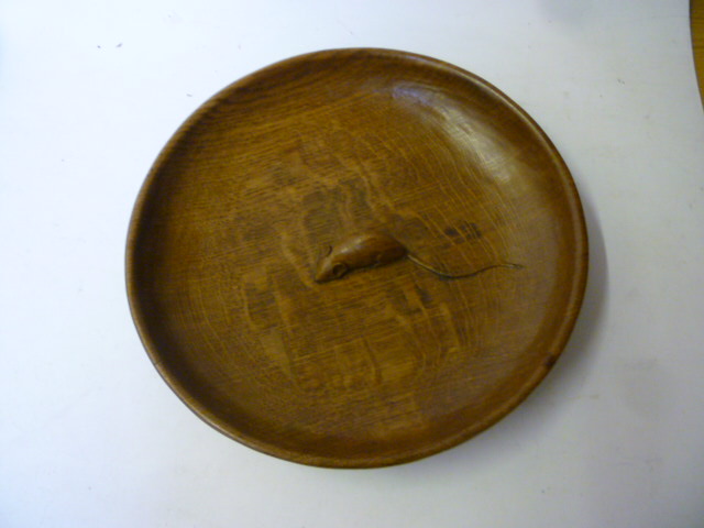 Appraisal: AN ADZED OAK FRUIT BOWL by Robert Mouseman Thompson of