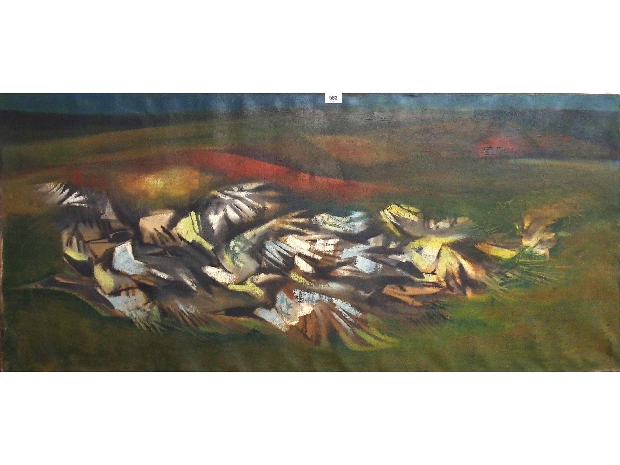 Appraisal: M SIVANESAN Landscape Abstraction signed and dated oil on canvas