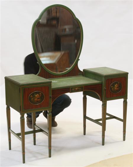 Appraisal: An Edwardian mahogany and green painted dressing table Retailed by