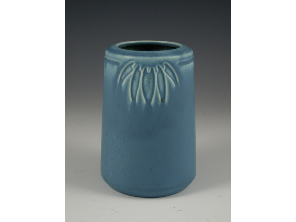 Appraisal: Rookwood Vellum Glaze Vase cylindrical form w medium blue glaze