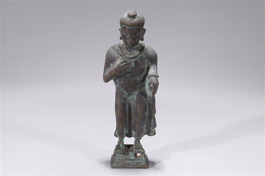 Appraisal: Antique Indian bronze standing figure th century or earlier cannot