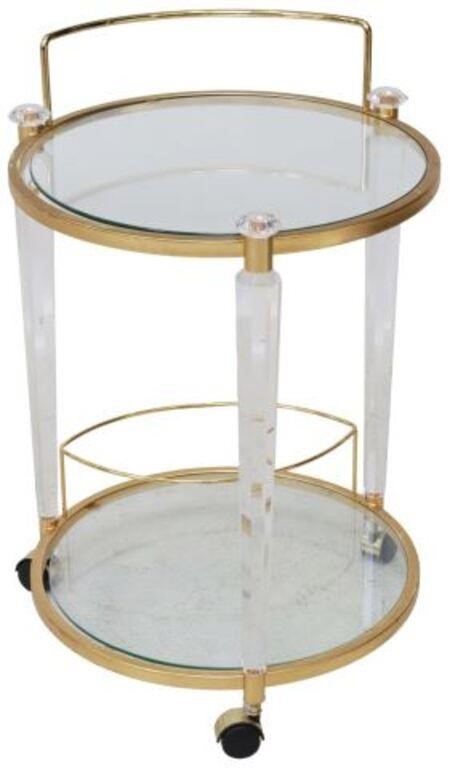 Appraisal: Modern two-tier bar cart service trolley late th c having