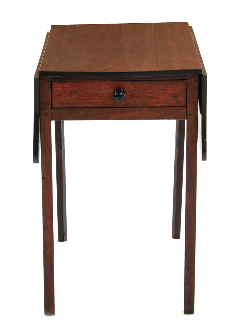 Appraisal: English mahogany Pembroke table circa shaped top with butterfly drop