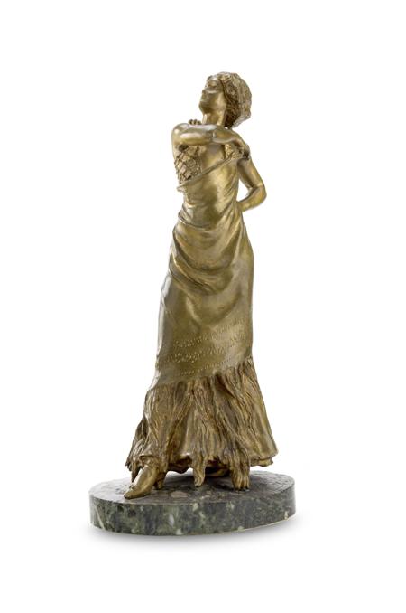 Appraisal: CHARLES EMILE JONCHERY FIGURE OF A DANCER bronze raised on