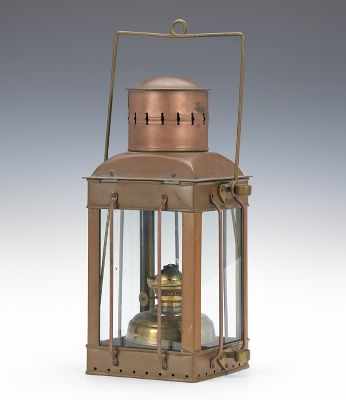 Appraisal: A Vintage Neptune Brass Lantern All brass ships lantern with