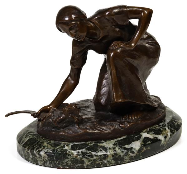 Appraisal: HANS MULLER - BRONZE FIGURE OF A GLEANERHeinz Muller -