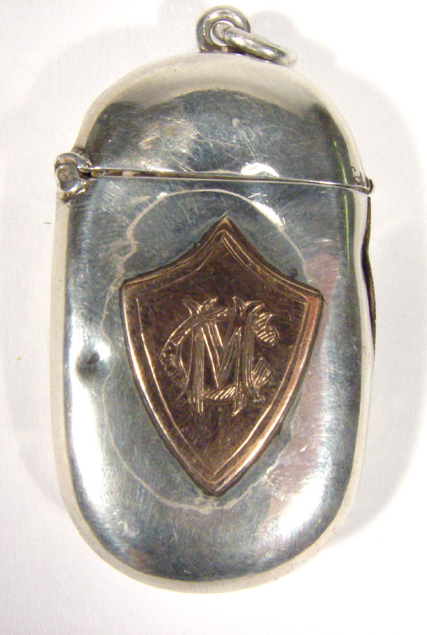 Appraisal: Victorian silver vesta with gilt metal inlay