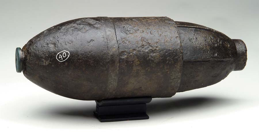 Appraisal: US SCHENKL SHELL Excavated Fired from a -pound Dahlgren rifle