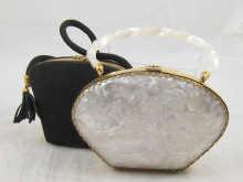 Appraisal: Two 's cocktail bags one mother of pearl effect the