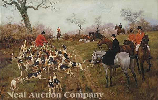 Appraisal: Thomas Blinks English - The Kill oil on canvas signed