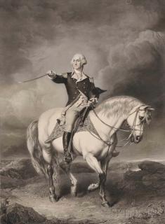 Appraisal: Washington George - Washington Receiving a Salute on the Field