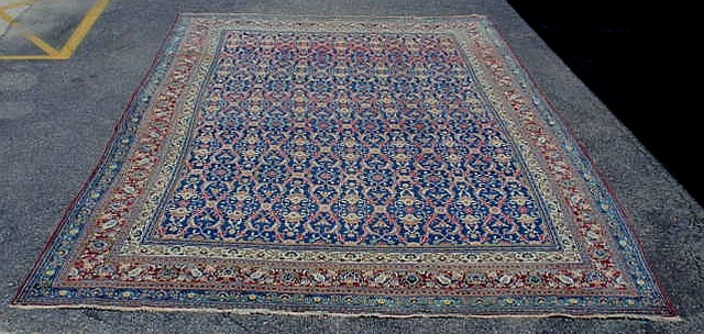 Appraisal: Colorful palace size Kerman oriental carpet with a leafy center