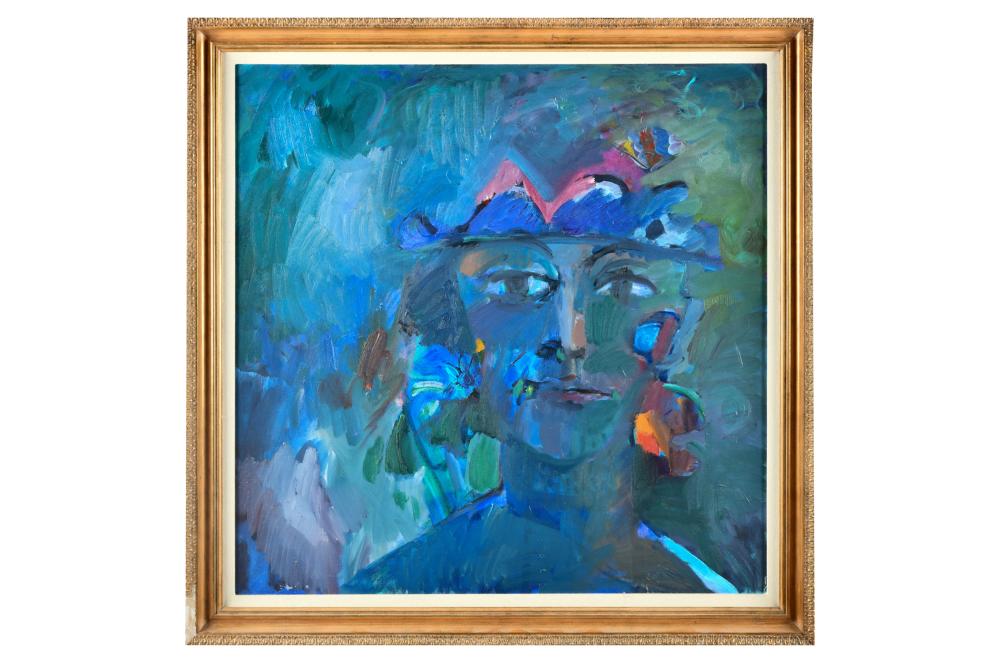 Appraisal: SUZANNE CUMMINGS ABSTRACT FACEwith inscription and signature verso x inches