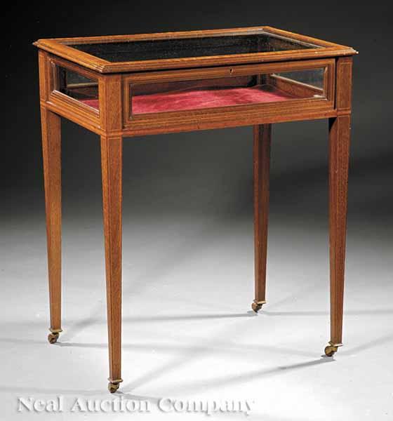 Appraisal: A George III-Style Mahogany Table Vitrine late th c the