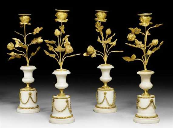 Appraisal: SET OF SMALL CANDELABRAS late Louis XVI Paris th th