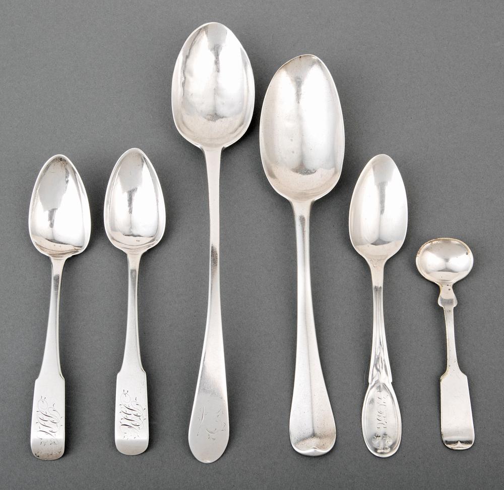 Appraisal: Group of Antique English and American Spoons incl some th